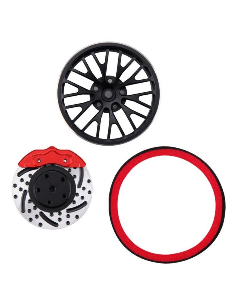 POWER HOBBY PHB5528BLACK METAL STEERING TRANSMITTER WHEEL BLACK FOR TRAXXAS TQI RADIO
