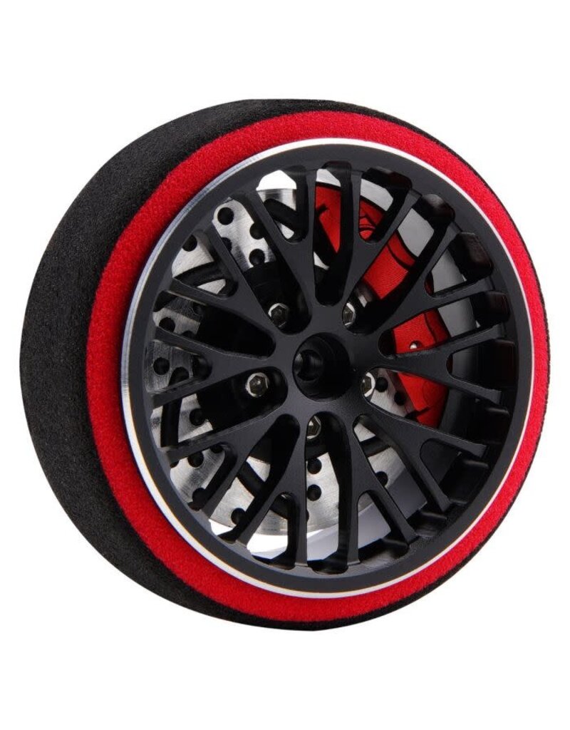 POWER HOBBY PHB5528BLACK METAL STEERING TRANSMITTER WHEEL BLACK FOR TRAXXAS TQI RADIO