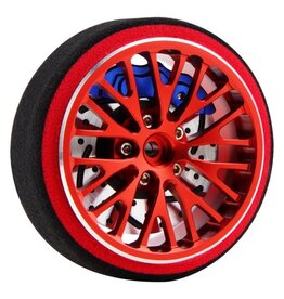 POWER HOBBY PHB5528RED METAL STEERING TRANSMITTER WHEEL RED FOR TRAXXAS TQI RADIO