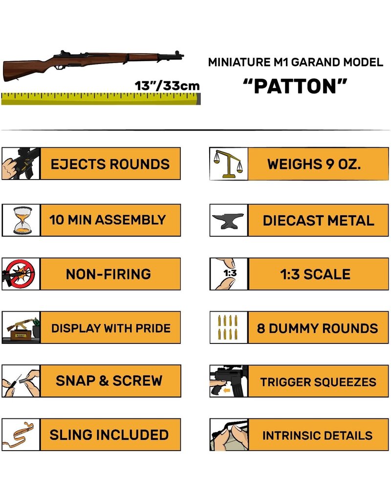 GGS M1 GARAND 1/3 SCALE NON-FIRING TOY MODEL - My Tobbies - Toys & Hobbies