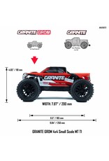 ARRMA ARA2102T2 1/18 GRANITE GROM MEGA 380 BRUSHED 4X4 MONSTER TRUCK RTR WITH BATTERY & CHARGER RED