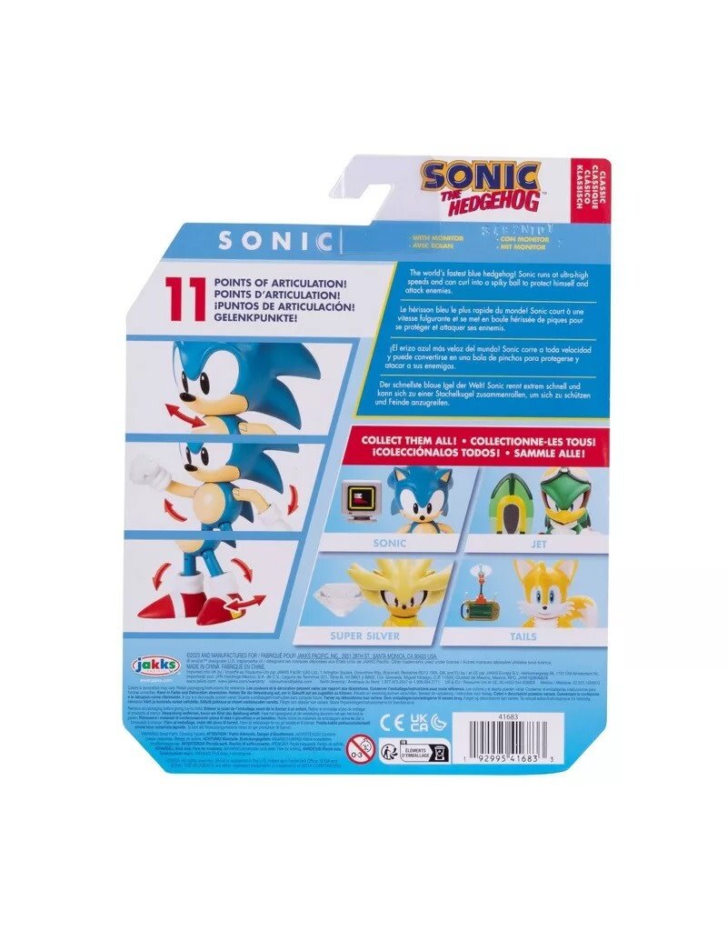 SONIC 41683 SONIC THE HEDGEHOG SONIC 4" ACTION FIGURE WITH MONITOR
