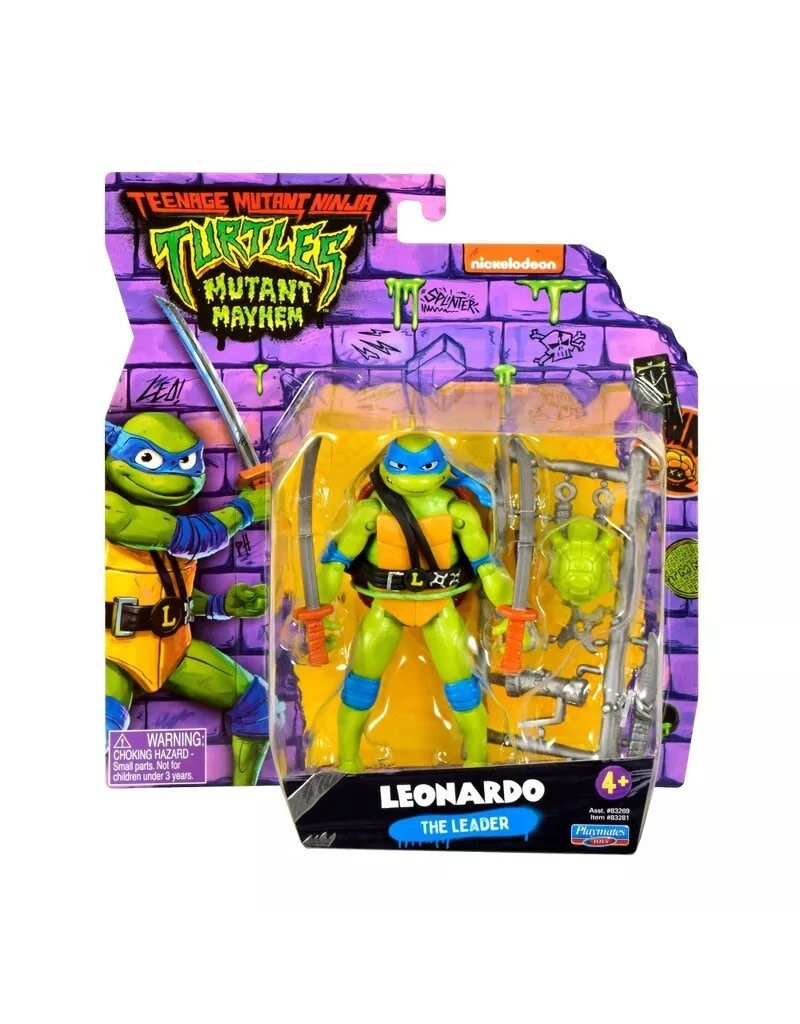 TEENAGE MUTANT NINJA TURTLES PLM 83269/83281 TEENAGE MUTANT NINJA TURTLES MUTANT MAYHEM 4.5" LEONARDO ACTION FIGURE