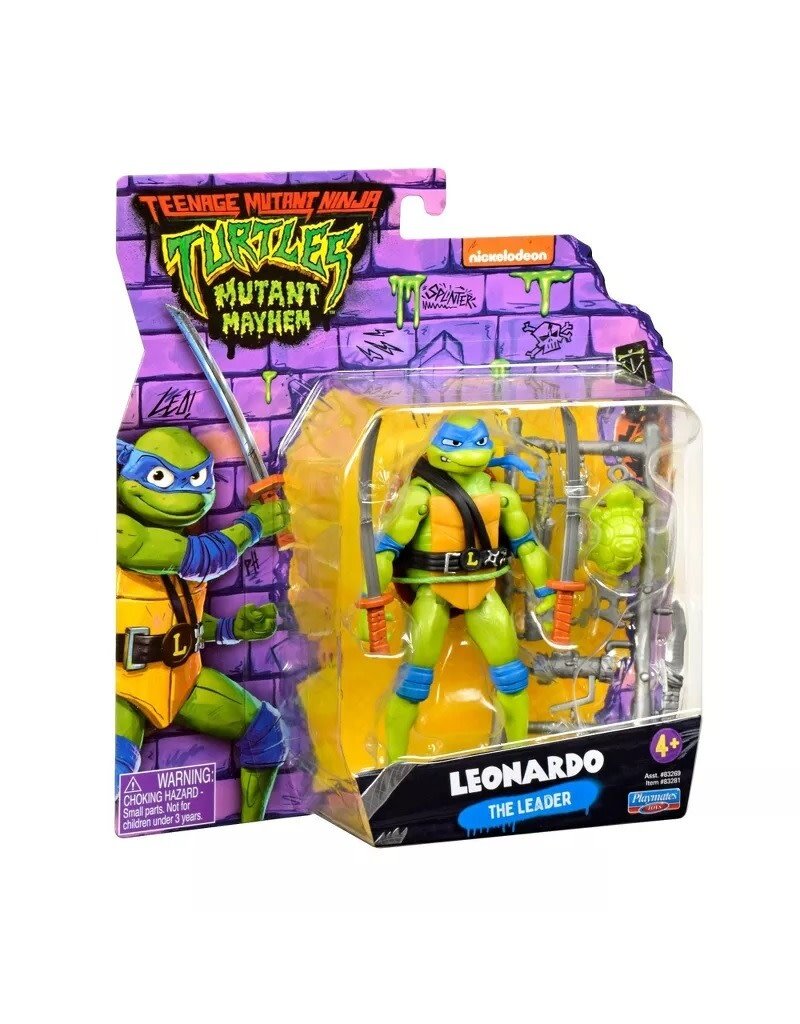 TEENAGE MUTANT NINJA TURTLES PLM 83269/83281 TEENAGE MUTANT NINJA TURTLES MUTANT MAYHEM 4.5" LEONARDO ACTION FIGURE