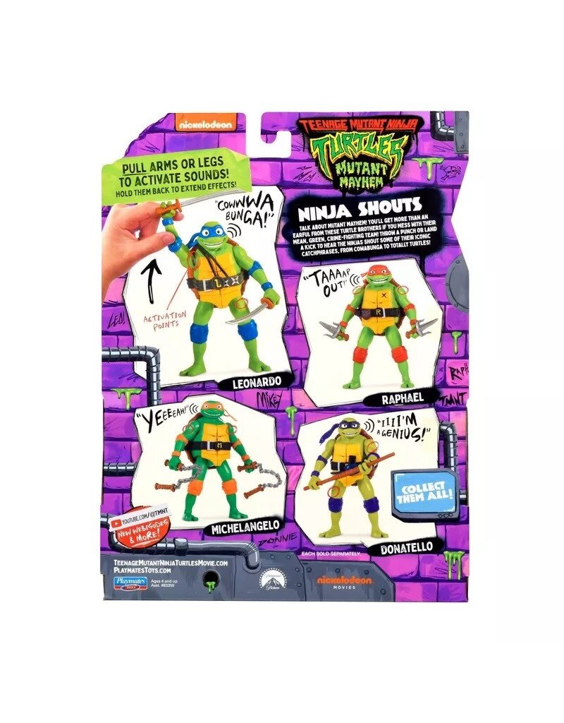 TEENAGE MUTANT NINJA TURTLES PLM 83350/83352 TEEENAGE MUTANT NINJA TURTLES NINJA SHOUTS 5.5" DONATELLO