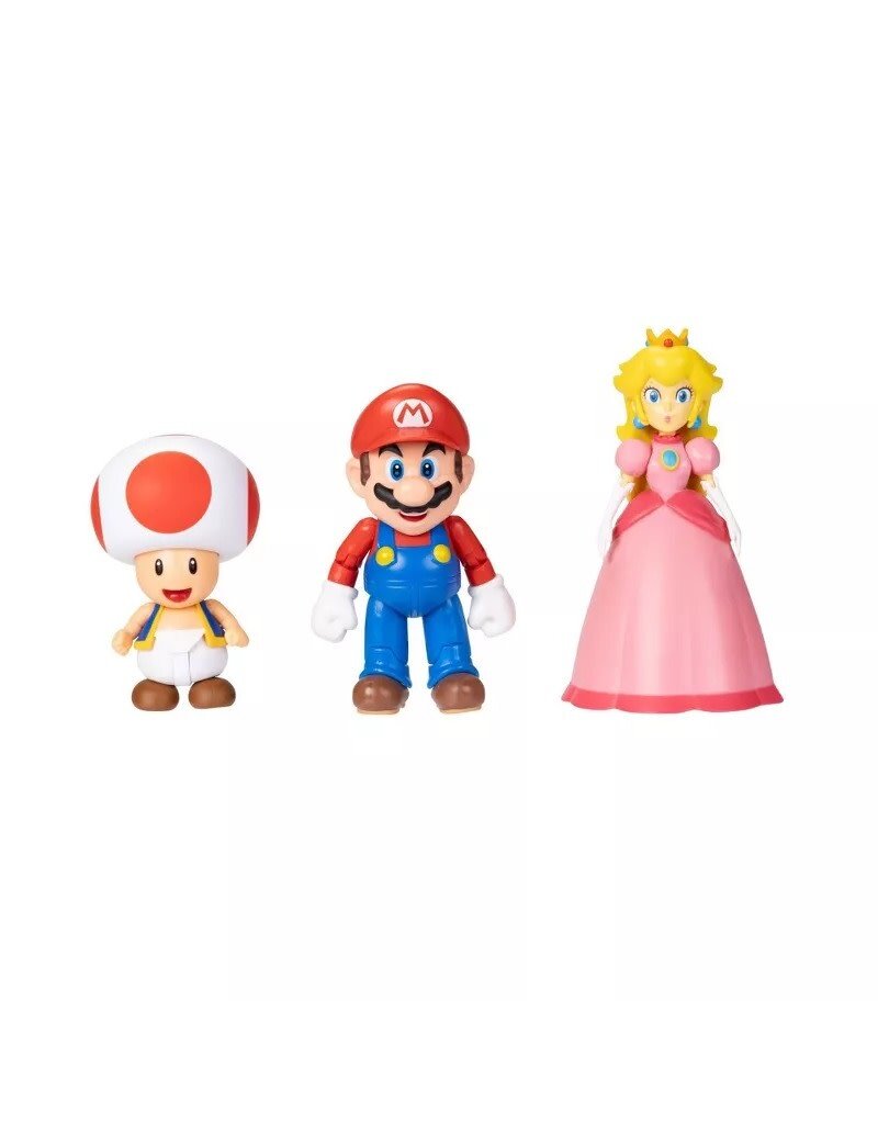 SUPER MARIO 42007 NINTENDO SUPER MARIO FIGURE SET: MARIO, TOAD, PEACH 4" FIGURES