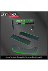 STUPID RC STP1190G VENDETTA ALUMINUM BODY KIT BLACK/ GREEN