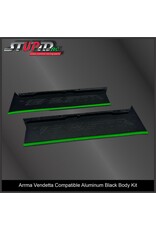 STUPID RC STP1190G VENDETTA ALUMINUM BODY KIT BLACK/ GREEN