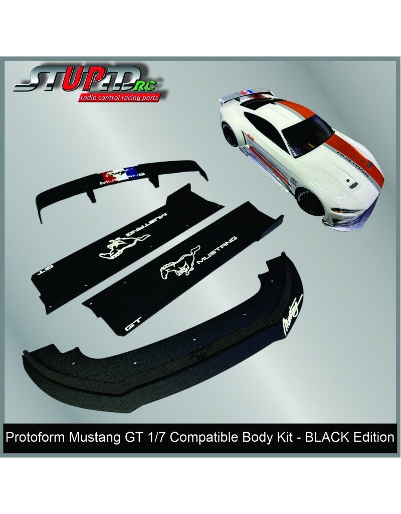 STUPID RC STP11103BK MUSTANG GT 1/7 BODY KIT BLACK