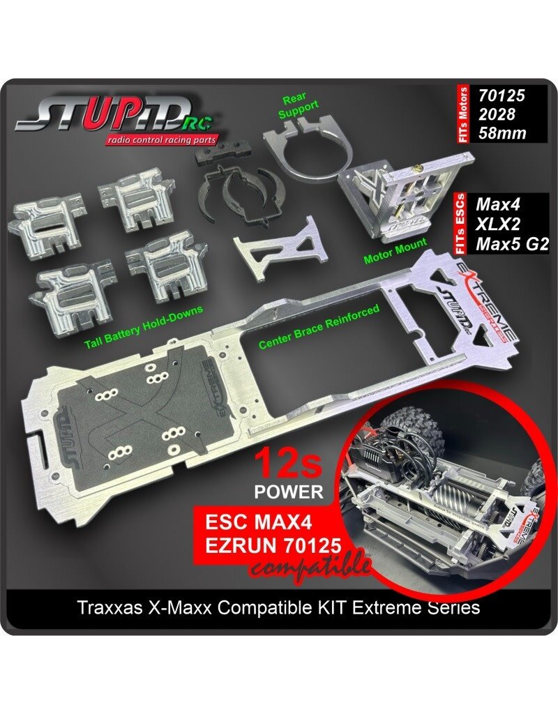 STUPID RC STP1026 X-MAXX MOTOR MOUNT/ BRACE XTREME SERIES