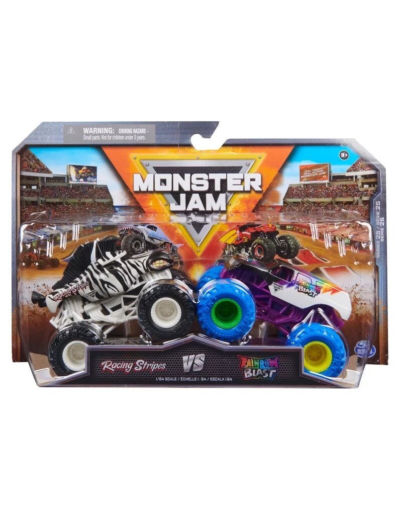 SPIN MASTER SPNM6064128/20142620 MONSTER JAM RACING STRIPES VS RAINBOW BLAST