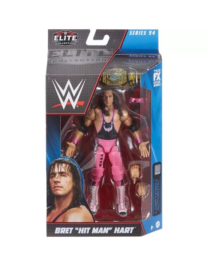 WWE Elite Collection Action Figure Bret 'Hit Man' Hart, 15 Cm, Snodata Con Accessori, Per Bambini 8+ Anni