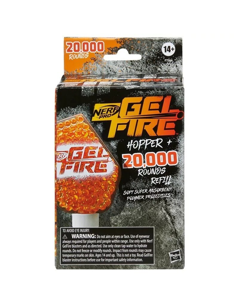 HASBRO HAS F7266 NERF PRO GEL FIRE HOPPER PLUS 20000 ROUND REFILL