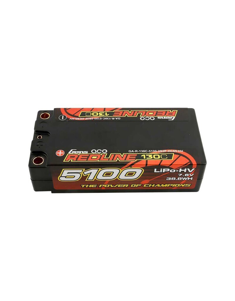 GENS ACE GEA51002S13D5 2S LIPO 7.6V 5100MAH 130C LIHV SHORTY HARDCASE BATTERY: 5MM