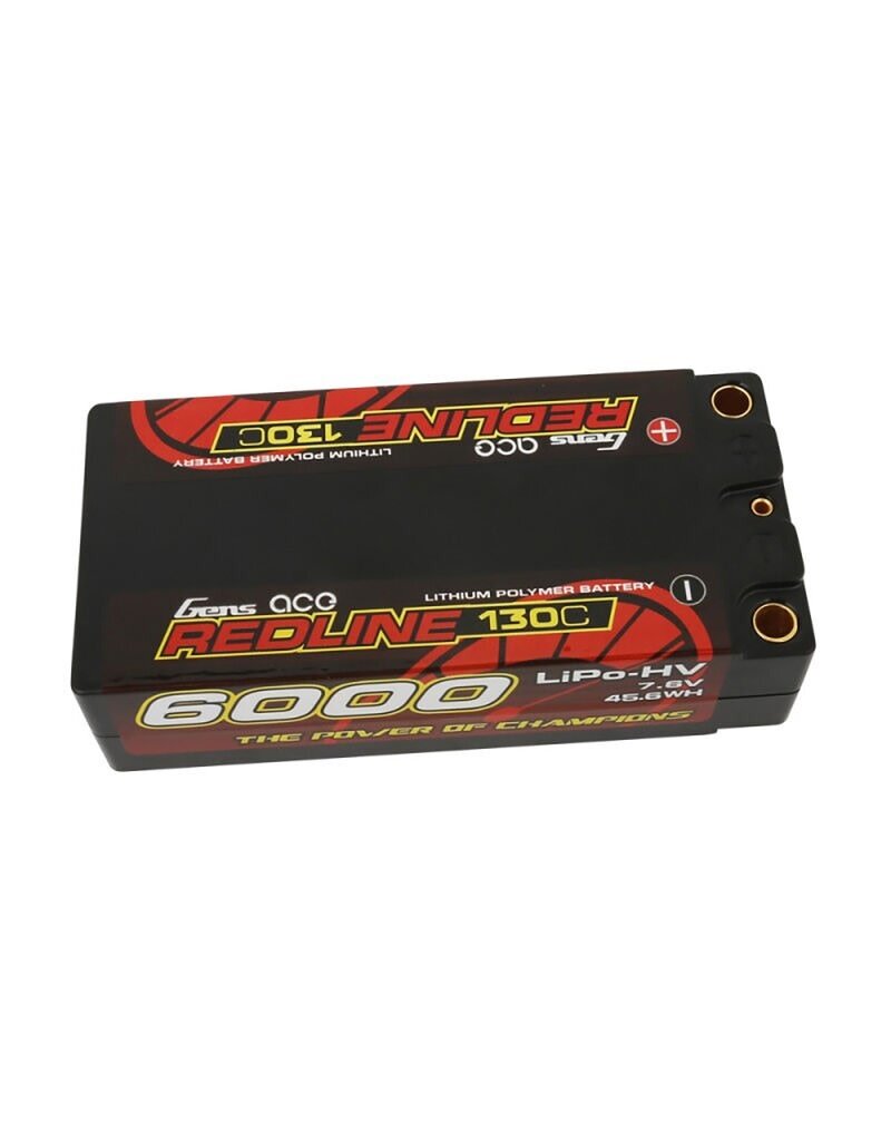 GENS ACE GEA60002S13D5 2S LIPO 7.6V 6000MAH 130C LIHV SHORTY HARDCASE: 5MM