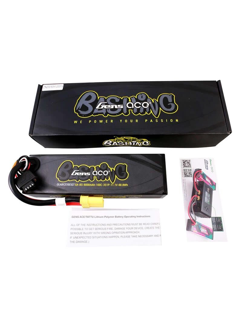 GENS ACE GEA8K3S10E5GT 2S LIPO 11.1V 8000MAH 100C HARDCASE BATTERY: EC5