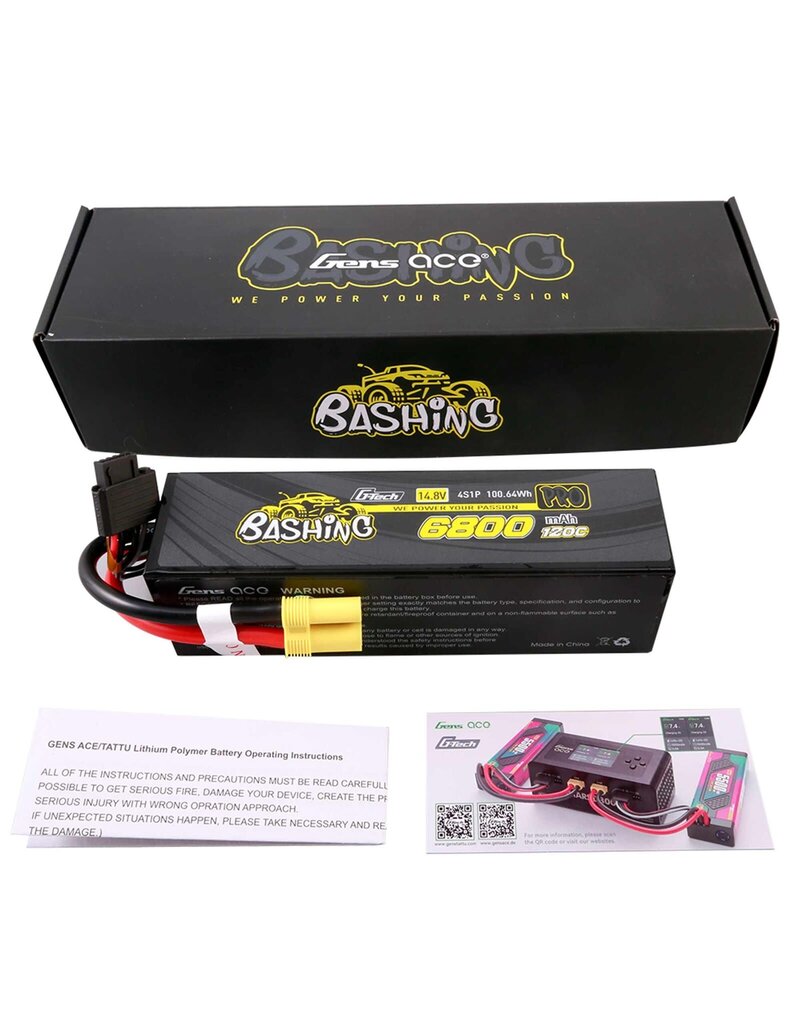 GENS ACE GEA684S12E5GT 4S LIPO  14.8V 6800MAH 120C HARDCASE BATTERY: EC5