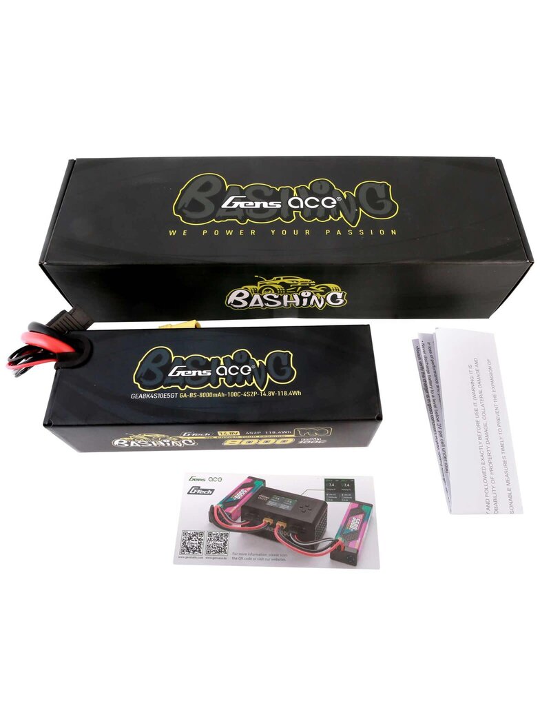 GENS ACE GEA8K4S10E5GT 4S LIPO 14.8V 8000MAH 100C HARDCASE BATTERY: EC5