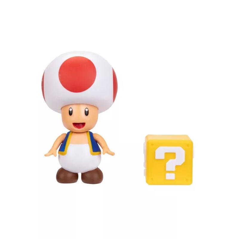 41782 NINTENDO SUPER MARIO TOAD W/ QUESTION MARK BLOCK ACTION FIGURE