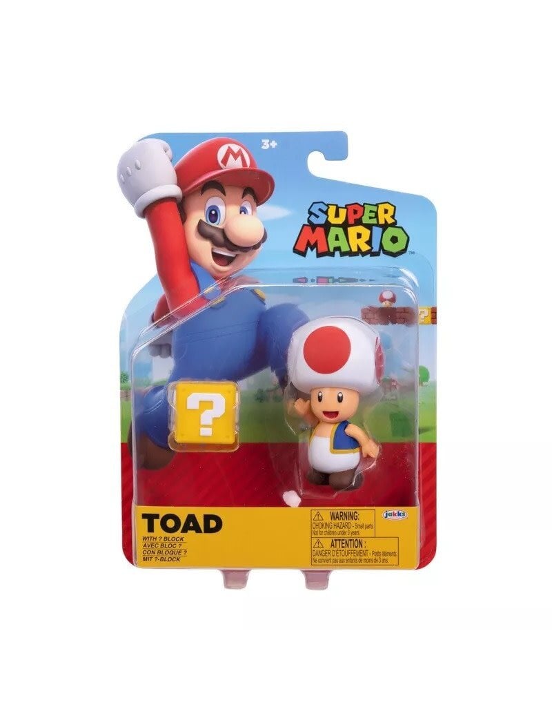 SUPER MARIO 41782 NINTENDO SUPER MARIO TOAD W/ QUESTION MARK BLOCK ACTION FIGURE