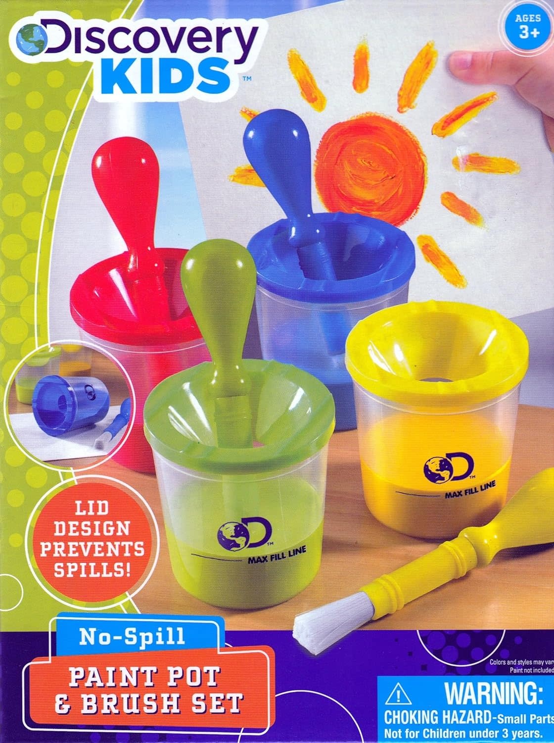 DISCOVERY KIDS NO-SPILL PAINT POT & BRUSH SET