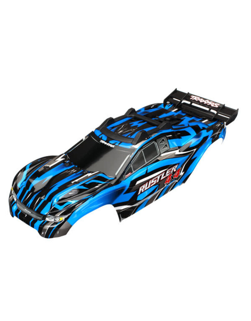 TRAXXAS TRA6718X BODY RUSTLER 4X4 BLUE W/ SUPPORT