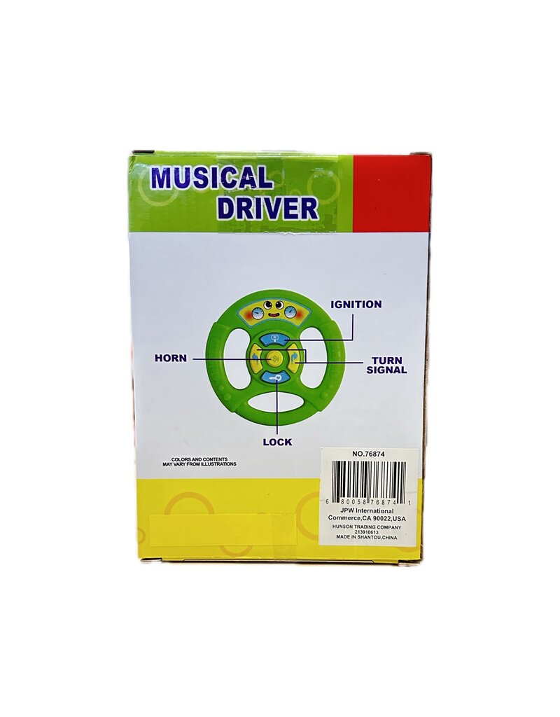 HUNSON 76874 PLAY & LEARN MUSICAL DRIVER STEERING WHEEL (COLORS MAY VARY)
