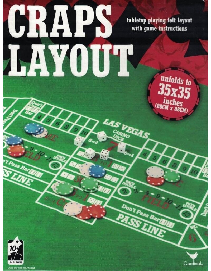 CARDINAL CARDINAL 2257 CRAPS LAYOUT TABLETOP GAME