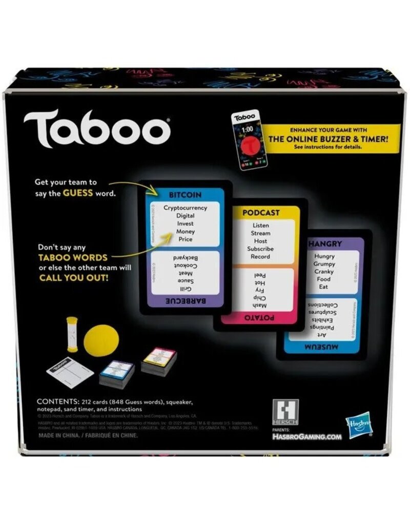 HASBRO GAMING HAS F5254 TABOO THE GAME OF UNSPEAKABLE FUN!