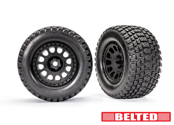 7862 - XRT Black Wheels with Belted Gravix Race Tires (2)