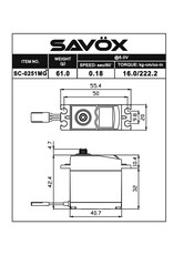 SAVOX SAVSC0251MGP LARGER STANDARD DIGITAL SERVO, 0.18SEC / 222OZ @ 6.0V