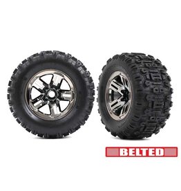 TRAXXAS TRA9573A T&W 3.8 BLK CHRM WHL W/SLDGEHMR