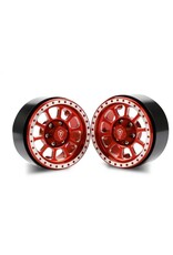 TREAL TRLX00253BTSN 1.9 BEADLOCK WHEELS FOR 1/10 CRAWLER TYPE C RED