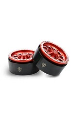 TREAL TRLX00253BTSN 1.9 BEADLOCK WHEELS FOR 1/10 CRAWLER TYPE C RED (4)