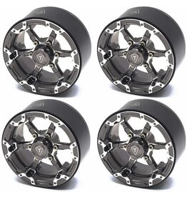 TREAL TRLX0037A8PP3 1.9 BEADLOCK WHEELS FOR 1/10 CRAWLER TYPE B TITANIUM