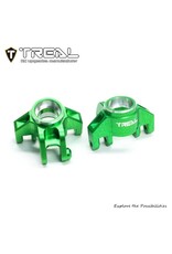 TREAL TRLX0042Z6DER ALUMINUM FRONT STEERING KNUCKLES FOR MINI LMT GREEN