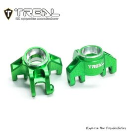 TREAL TRLX0042Z6DER ALUMINUM FRONT STEERING KNUCKLES FOR MINI LMT GREEN