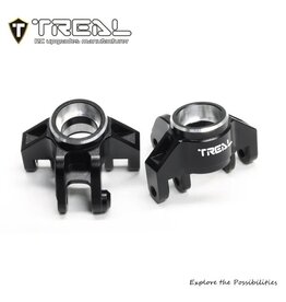 TREAL TRLX0042Z756R ALUMINUM FRONT STEERING KNUCKLES FOR MINI LMT BLACK