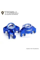 TREAL TRLX0042Z6DEH ALUMINUM FRONT STEERING KNUCKLES FOR MINI LMT BLUE