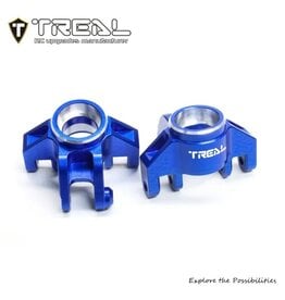 TREAL TRLX0042Z6DEH ALUMINUM FRONT STEERING KNUCKLES FOR MINI LMT BLUE
