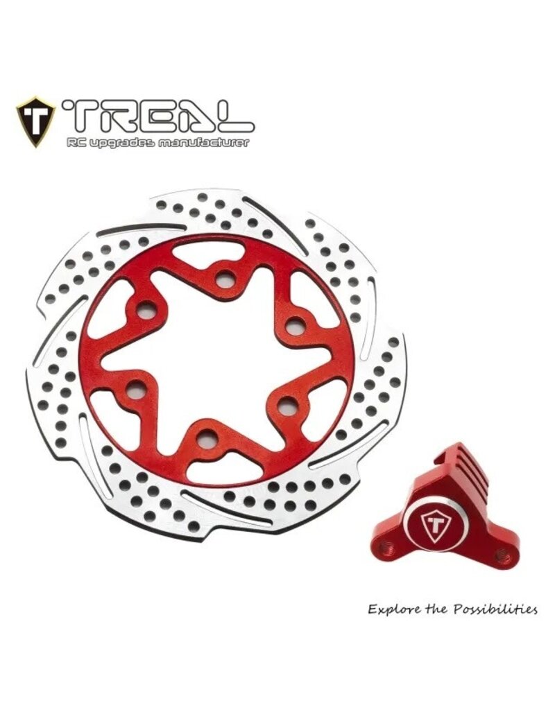 TREAL TRLX003ZDCHGF REAR BRAKE DISK AND CALIPER FOR PROMOTO RED