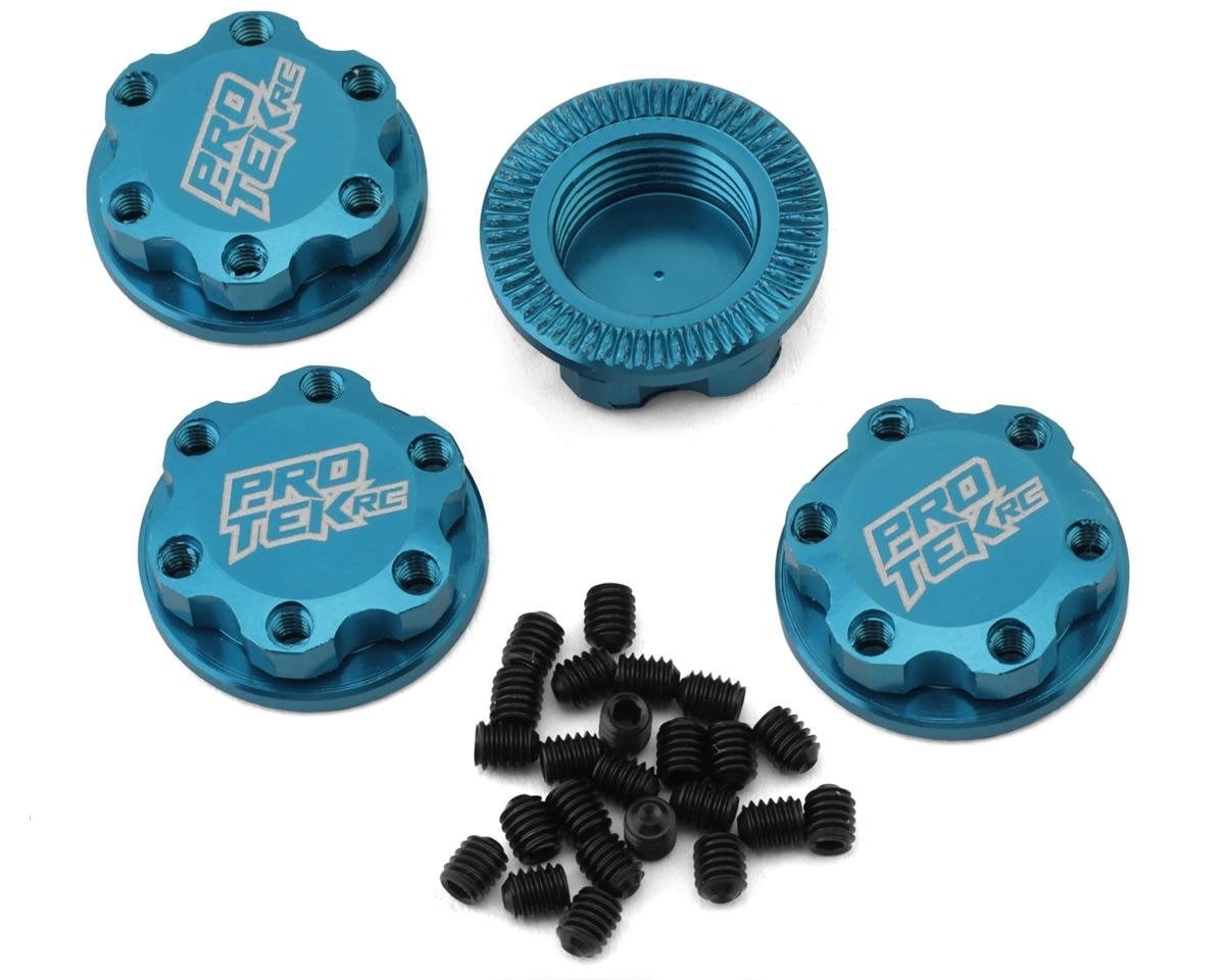 PTK-2037 17MM CAPTURED & KNURLED MAGNETIC WHEEL NUTS (4) (BLUE) STEEL