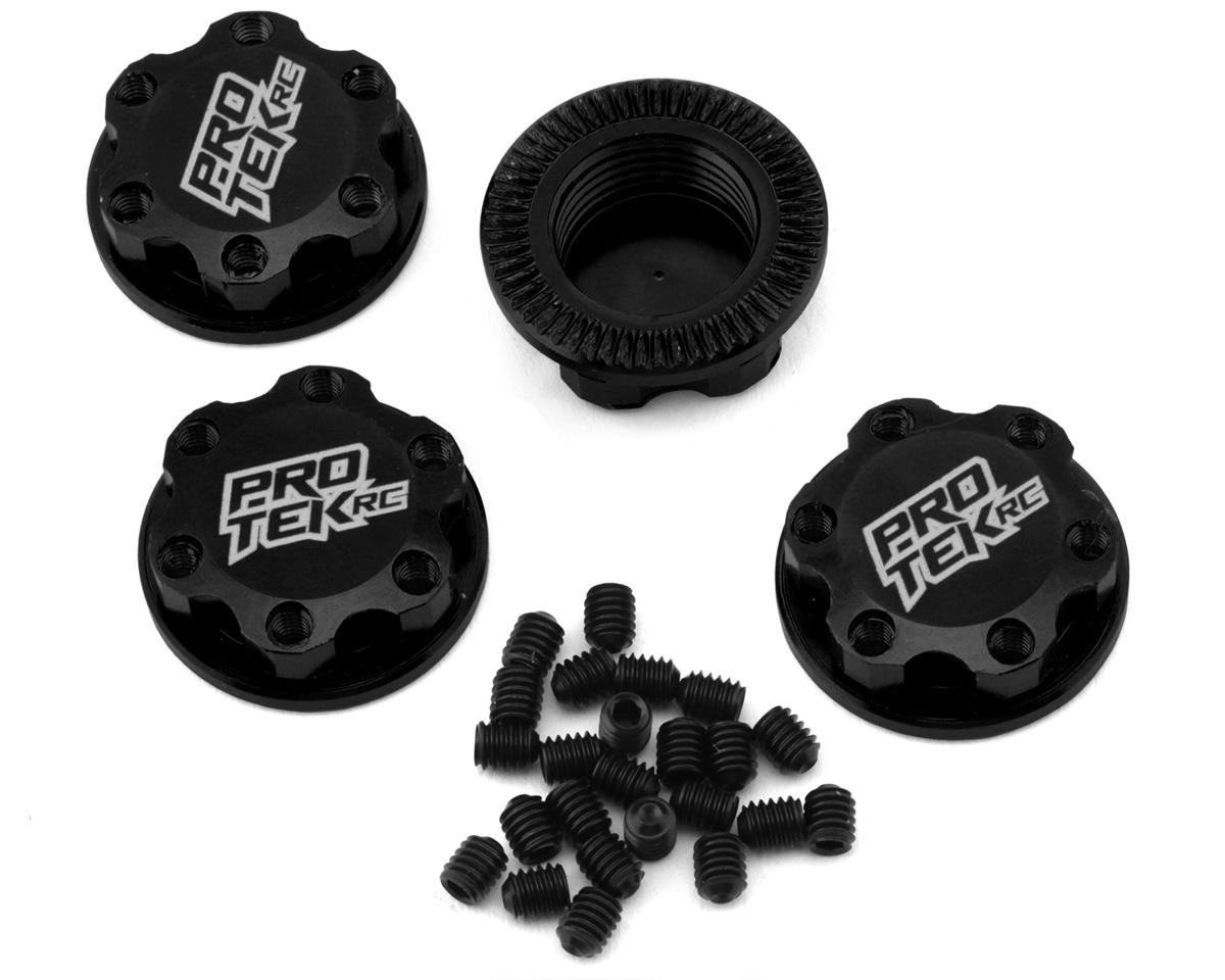 PTK-2036 17MM CAPTURED & KNURLED MAGNETIC STEEL WHEEL NUTS: BLACK (4)