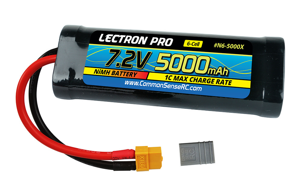 LECTRON PRO 7.2V NIMH 5000MAH FLAT BATTERY: XT60 W/ TRAXXAS