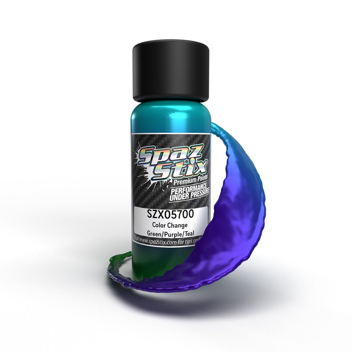 SZX05700 COLOR CHANGE AIRBRUSH READY PAINT, GREEN/PURPLE/TEAL, 2OZ BOTTLE