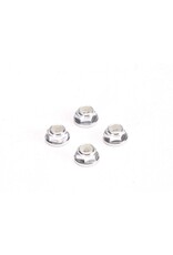 PN RACING PN 200409S ALUMINUM 2MM FLANGED WHEEL NUT: SILVER