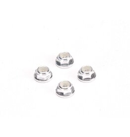PN RACING PN200409S ALUMINUM WHEEL NUT 2MM FLANGED SILVER