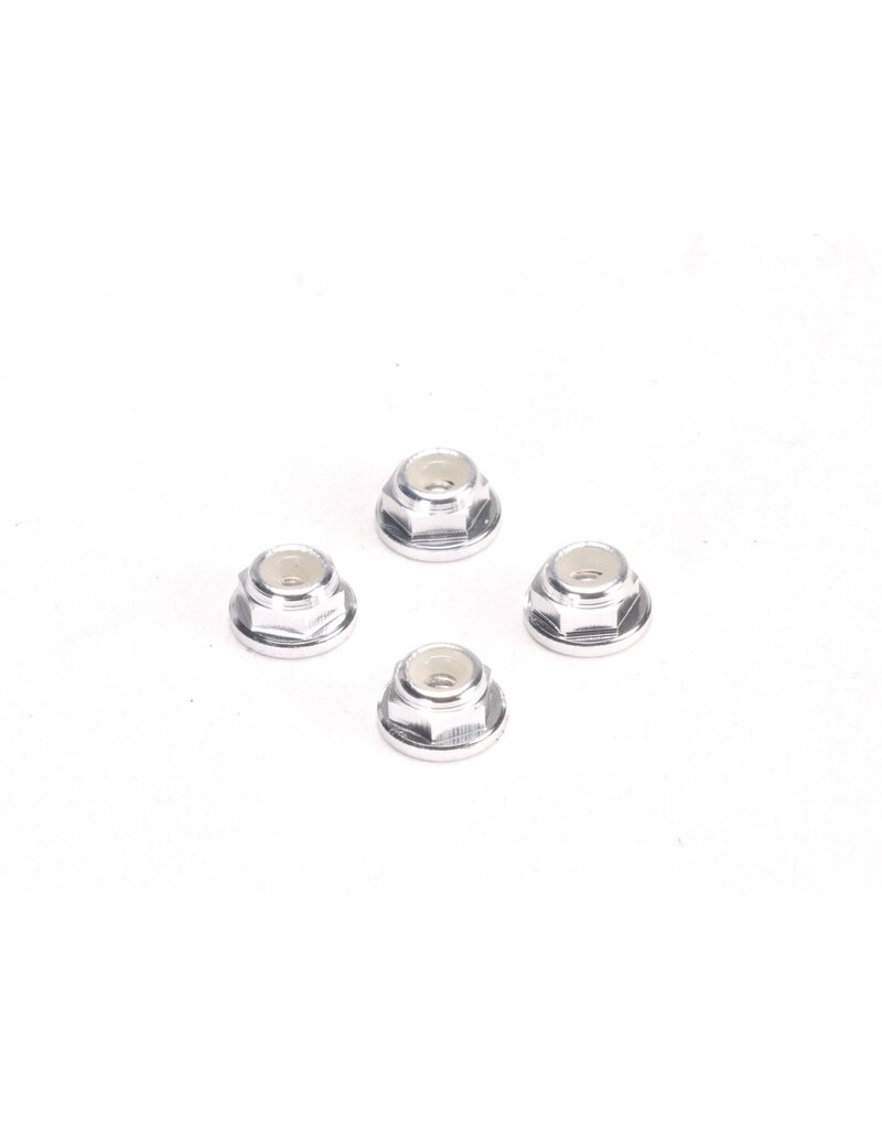 PN RACING PN200409S ALUMINUM WHEEL NUT 2MM FLANGED SILVER