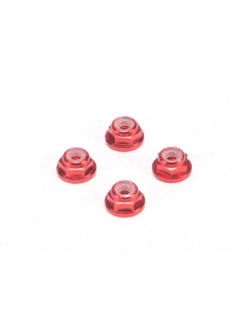 PN RACING KEN PN200409R ALUMINUM WHEEL NUT 2MM FLANGED RED