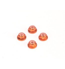 PN RACING KEN PN200409 ALUMINUM WHEEL NUTS 2MM FLANGED ORANGE